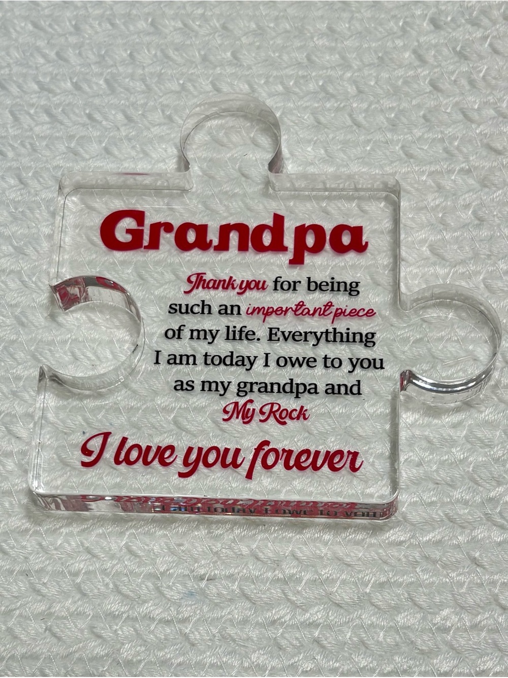 Grandpa Puzzle Piece Acrylic Keepsake